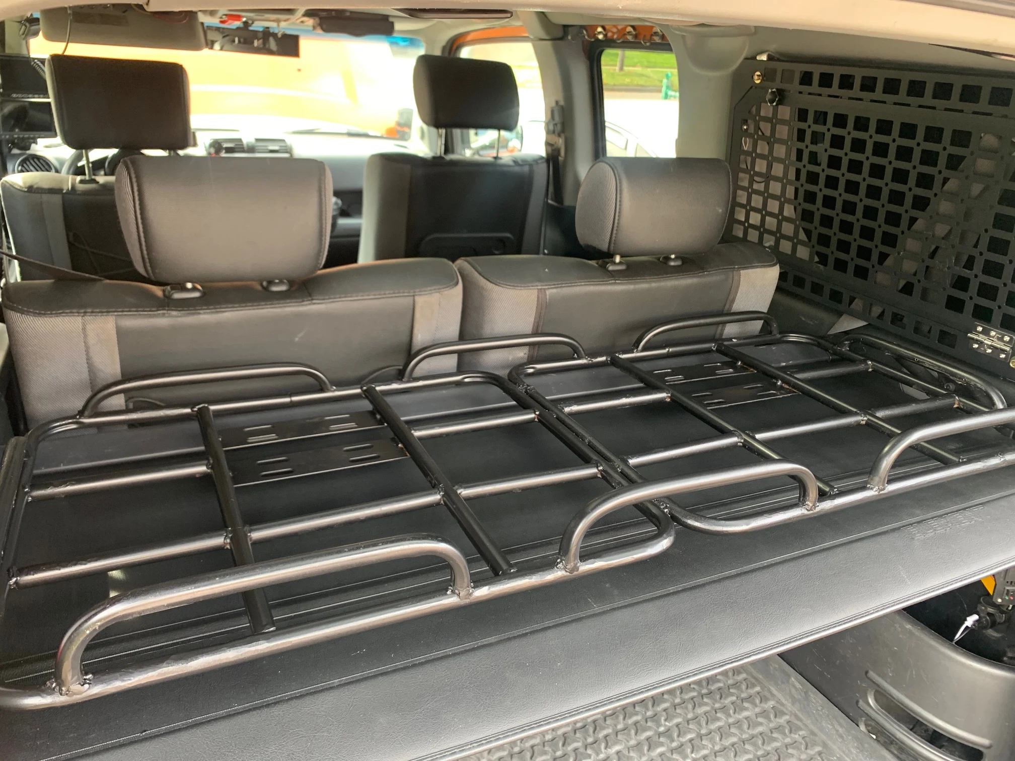 DIY Honda Element Cargo Shelf Using Motorcycle Delivery Racks