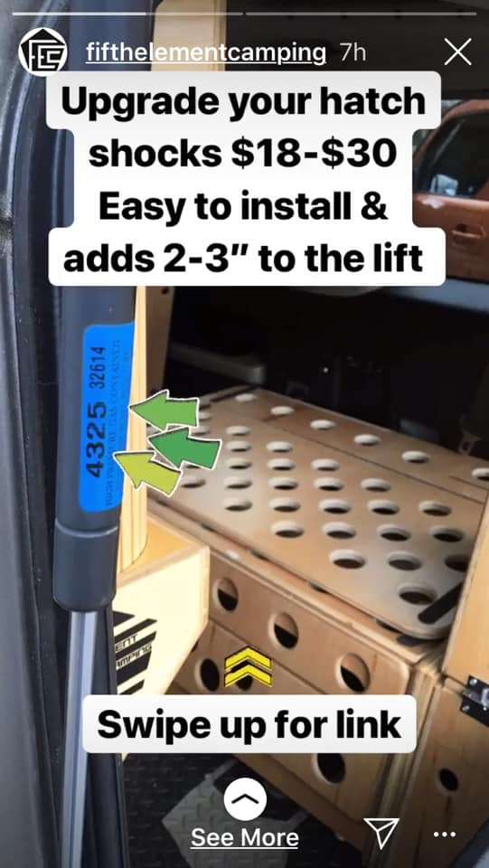 fifth element camping honda element hatch shocks upgrade