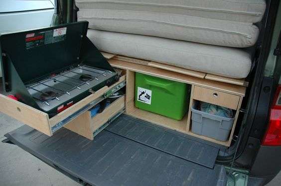 Honda Element Camp Kitchen Slide Drawers Bed Car Camping
