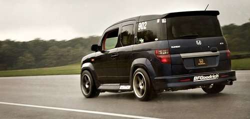 Dark Blue Black Honda Element SC lowered decals graphics rims wheels cage autox side markers spoiler painted plastic panels