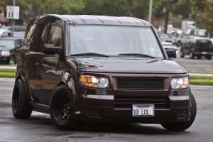 2010 2011 honda element rootbeer brown lowered offset wheels rims diamond racing xb lol plate simple