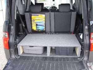 Black honda element extra storage rear compartment