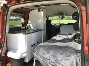 Honda Element White Cabinet and Bed Camper Combo
