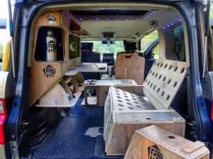 fifth element camping microcamper vanlife bus couch sleeper bed