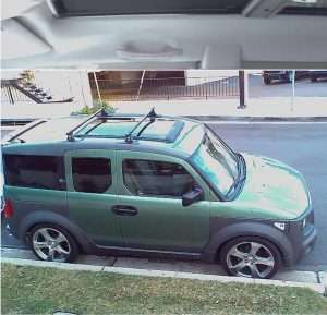 Green honda element full front glass DIY sunroof roof moonroof sun light custom rack wheels clear sidemarkers