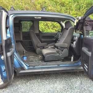 blue honda element swivel passenger seat chair westfalia backwards
