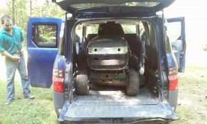 Honda Element Interior Dimensions Cargo Area Space Full sized craftsman lawn mower