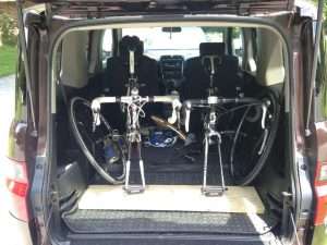 Honda Element Interior Dimensions Cargo Area Space two road bikes installed with shamano quick release