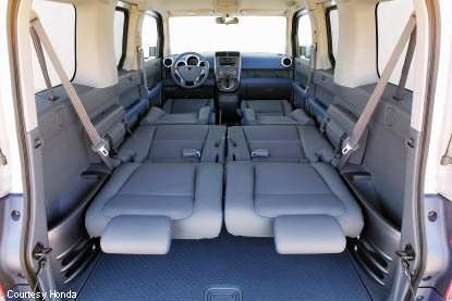 honda element interior configuration all seats folded down in bed position