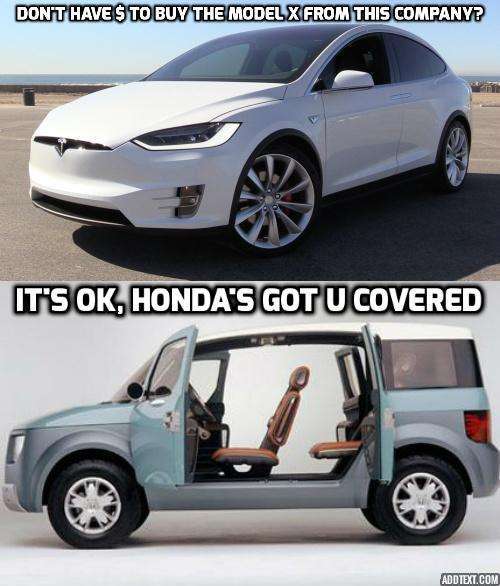 Honda Element Tesla Model X Meme