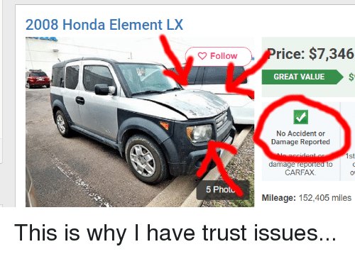 Honda Element Trust Issues Meme