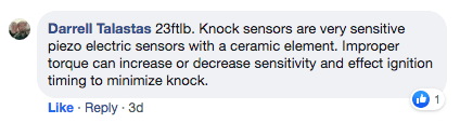 honda element knock sensor torque specs