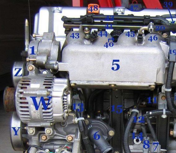 Honda Element K24 Part and Sensor Location Master List