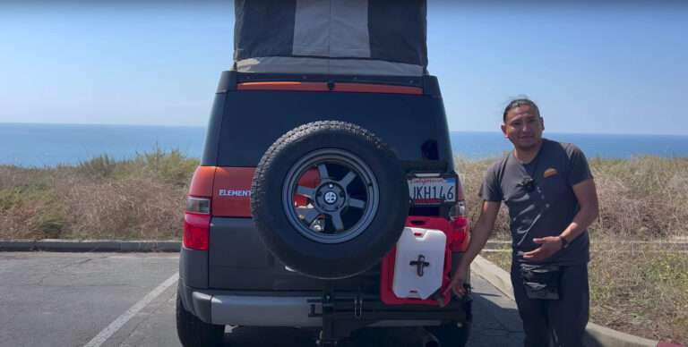 Is This the best honda element camper build spare tire rack