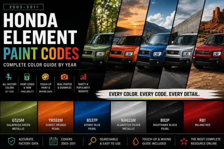 Honda Element Paint Codes: Complete Color Guide By Year